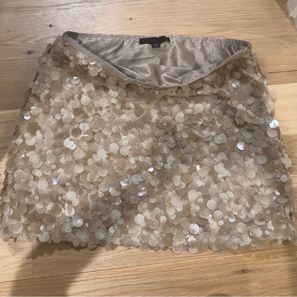 Zara Champagne Sequin Mini Skirt - Picture 3 of 8
